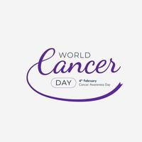 publicación en redes sociales del 4 de febrero del día mundial contra el cáncer vector