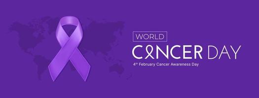 publicación en redes sociales del 4 de febrero del día mundial contra el cáncer vector