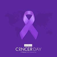 publicación en redes sociales del 4 de febrero del día mundial contra el cáncer vector