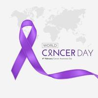 publicación en redes sociales del 4 de febrero del día mundial contra el cáncer vector