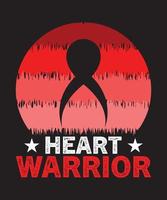 HEART WARRIOR T-SHIRT DESIGN vector