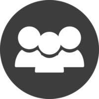 Worker icon in black circle. png