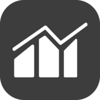 Profit Financial graph icon in black square. png