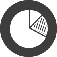 ícone do círculo do diagrama no círculo preto. png