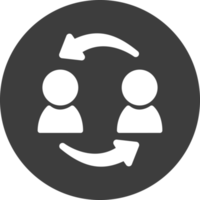 Customer to Customer C2C icon in black circle. png