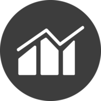 Growth Finance graph icon in black circle. png