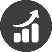 Profit Financial graph icon in black circle. png