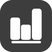 Report graph icon in black square. png