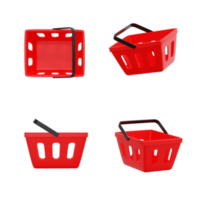 Red shopping basket collection png
