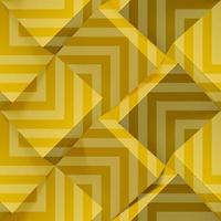 Golden seamless geometric pattern. Realistic 3d cubes with strips. Vector template for wallpapers, textile, fabric, wrapping paper, backgrounds. Abstract texture with volume extrude effect.