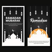 ramadan vertical banner illustration in flat design vector