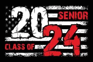 Senior Class Of 2024 4th Of July Design vector