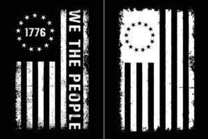 We The People 1776 Distressed Flag Design vector