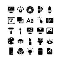 Graphic Design Icon Set with Glyph Style vector