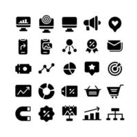 Digital Marketing Icon with Glyph Style vector