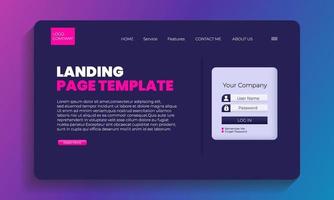 illustration landing page modern background abstract colorful vector