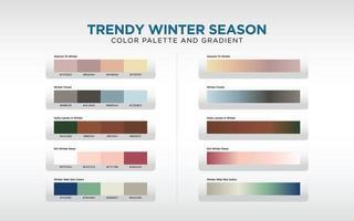 color palette and gradient for winter vector