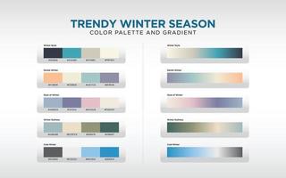 color palette and gradient for winter vector