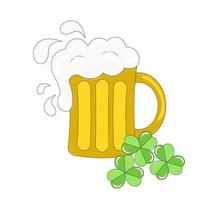 Beer Mug and Clover Leaves St Patricks Day vector