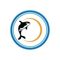 Ilustración de vector de logo de orca en diseño de moda.