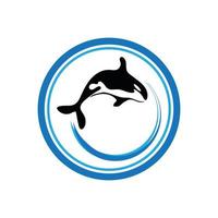 Ilustración de vector de logo de orca en diseño de moda.