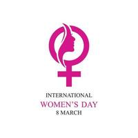 palabra internacional feliz día de la mujer logo ilustración diseño vector