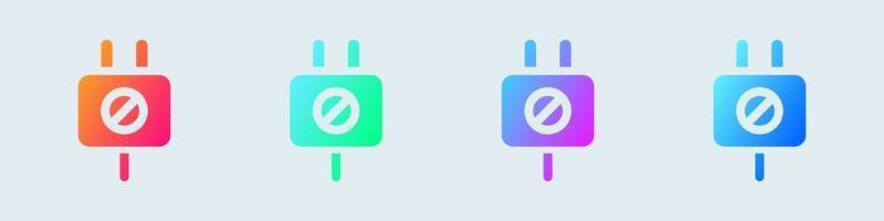 Disconnect solid icon in gradient colors. Connection signs vector illustration.