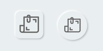 Attachment line icon in neomorphic design style. Document signs vector illustration.