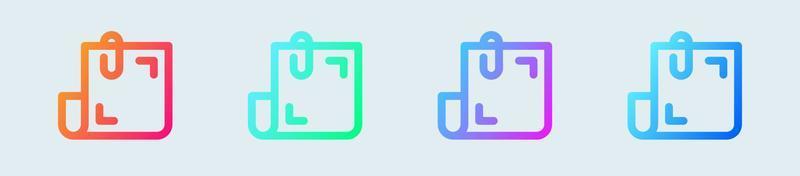 Attachment line icon in gradient colors. Document signs vector illustration.