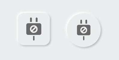 desconecte el icono sólido en el estilo de diseño neomórfico. ilustración de vector de signos de conexión.