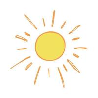 Hand drawn abstract sun symbol. Summer doodle. Single vector element for design