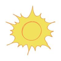 Hand drawn abstract sun symbol. Summer doodle. Single vector element for design