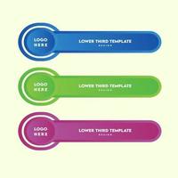 Lower Third template vector illustration in various colors