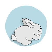 Cute Easter bunny. Funny cartoon rabbit. Vector illustration.