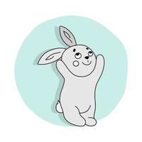 Cute Easter bunny. Funny cartoon rabbit. Vector illustration.