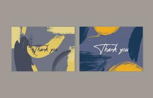 Brush stroke texture card art template with thank you quote calligraphy design. vector