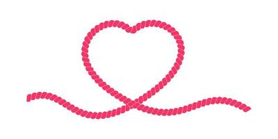 Heart shape rope. Red string. Valentine day design element vector