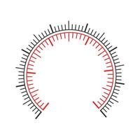 escala del medidor de presión. manómetro, barómetro, velocímetro, tonómetro, termómetro, navegador o interfaz de herramienta indicadora. plantilla de tablero de medición con dos gráficos redondos vector