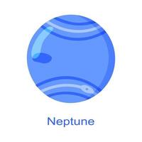 icono del planeta neptuno con nombre aislado sobre fondo blanco. elemento del sistema solar vector