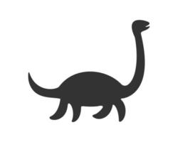 silueta del monstruo nessie o loch ness. icono de dinosaurio plesiosaurio vector