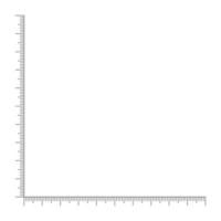 Corner ruler template. Measuring tool with vertical and horizontal lines with markup vector