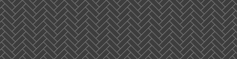 Black herringbone metro tile seamless pattern. Subway stone or ceramic brick wall background. Kitchen backsplash or bathroom floor texture vector