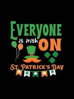 calle. tipografía del día de patrick colorida cita irlandesa diseño de camiseta con letras vectoriales vector