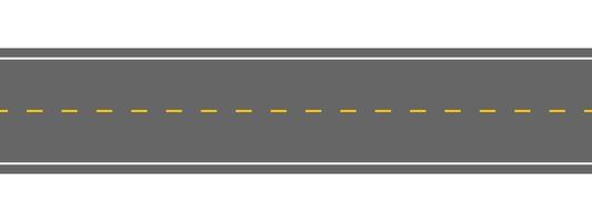 Empty straight road with marking. Horizontal highway overhead view. Seamless roadway template. Carriageway element of city map vector