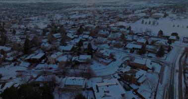 besneeuwd denver zonsondergang video