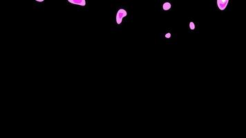 transition de dessin animé d'eau à bulles violet clair sur fond noir video