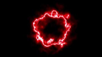 cadre de cercle d'ondes électriques rouges sur fond noir video