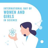 día internacional de la mujer y la niña en la ciencia vector