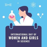 día internacional de la mujer y la niña en la ciencia vector