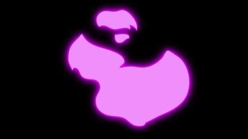 animation de pack d'éléments de feu de dessin animé violet sur fond noir video
